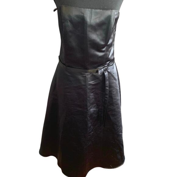 Y2K Scott McClintock Black Strapless Prom Dress Knee Length Bow Sz 10 *Imperfect - Picture 1 of 11
